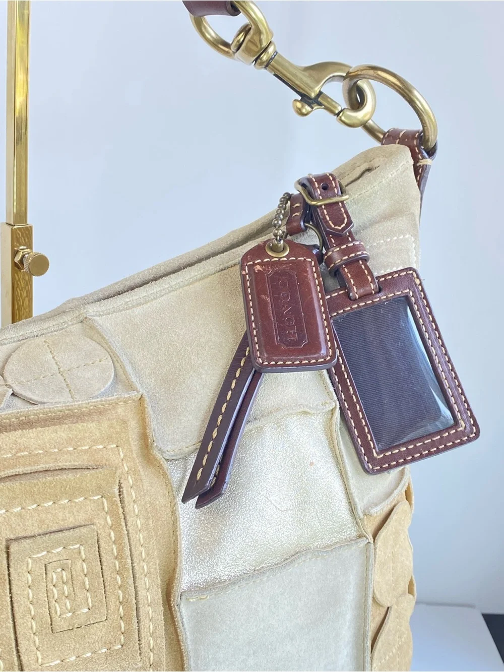 Coach XL Y2K Limited Edition Suede Patchwork Mosaic Shoulder Tote Bag - Picture 5 of 16